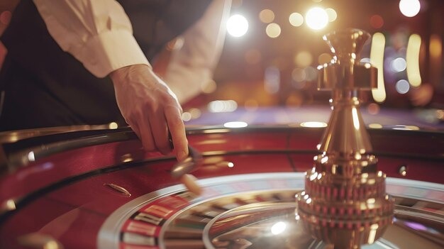 Live roulette dealer table with chip display